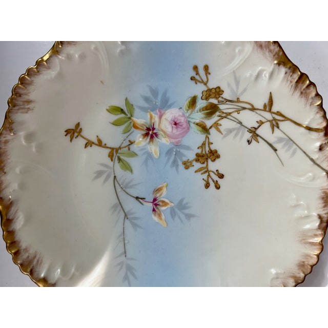 1900s Limoges Hand Painted Floral Porcelain Plates - a Pair For Sale - Image 10 of 18