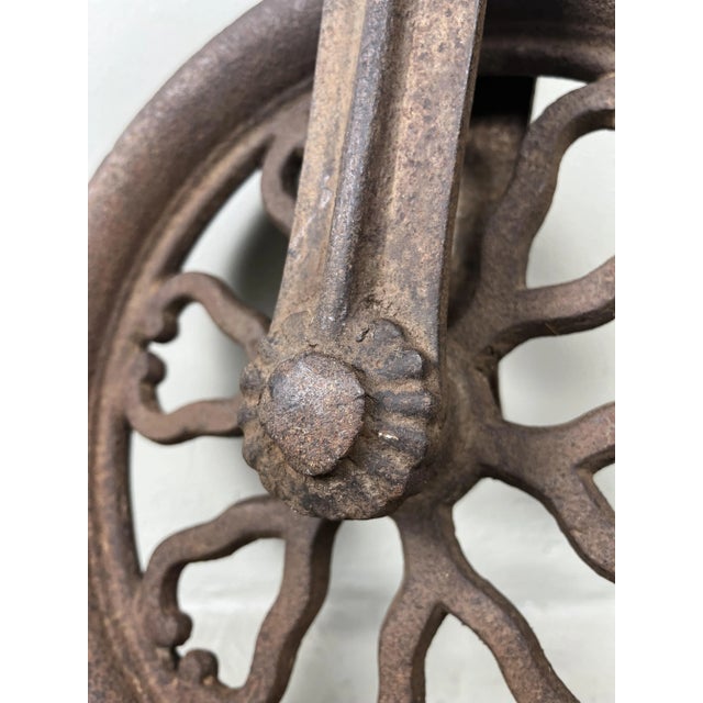 Metal Antique Meiji Era Metal Pulley, Japan, 1890s For Sale - Image 7 of 12