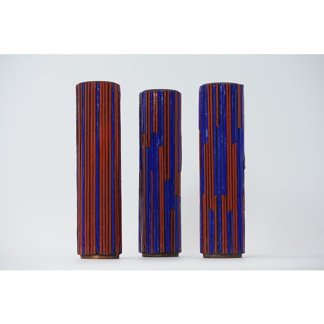 Mid-Century Modern Mosaic Pottery Vases from Ritter, 1960s, Set of 3 For Sale - Image 14 of 14