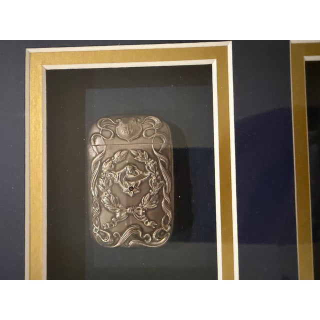 Framed Collection of Late 19th Twelve Antique and Vintage Match Safes / Vesta Cases For Sale - Image 16 of 16