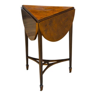 Traditional Burled Handkerchief Table For Sale