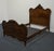 French Provincial Vintage Antique Bookmatched Walnut French Provincial Louis XVI Rococo Full Size Bed For Sale - Image 3 of 12