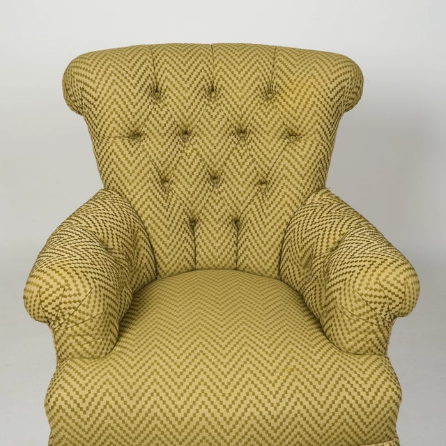 A Custom Tufted Wool-Upholstered Armchair For Sale In New York - Image 6 of 11