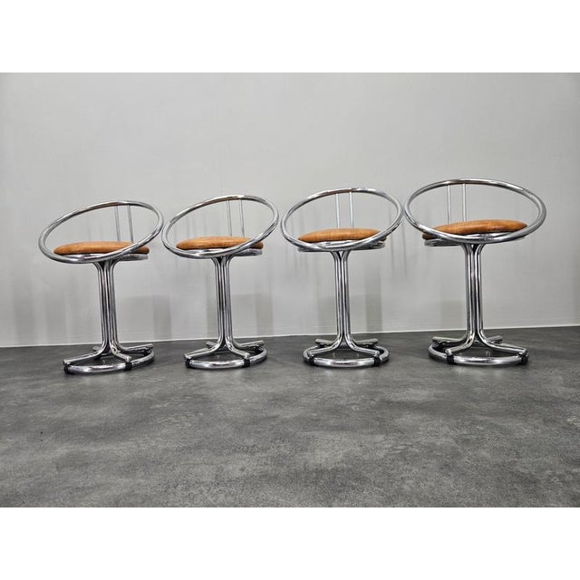 Mid-Century Modern Mid-Century Space Age Chrome Dining Chairs, Italy, 1970s, Set of 4 For Sale - Image 3 of 10