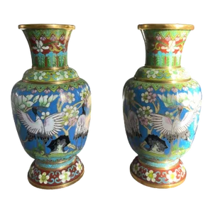 1950s Chinese Cloisonn√© Vases - Set of 2