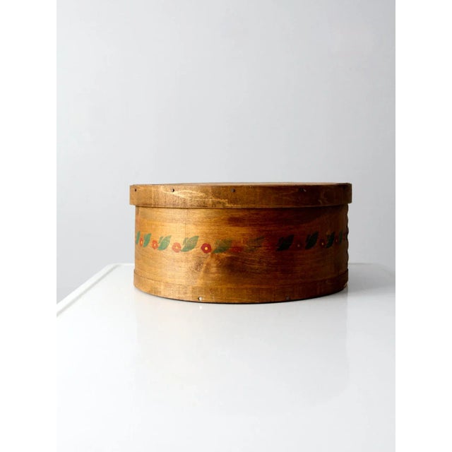 Vintage Stenciled Wooden Cheese Box For Sale - Image 6 of 11
