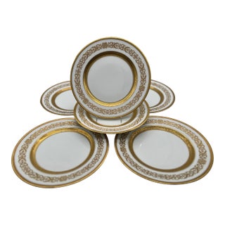 Set of 6 - Ahrenfeldt Limoges for Richard Briggs Boston Gilt Enamel Dinner Plates For Sale