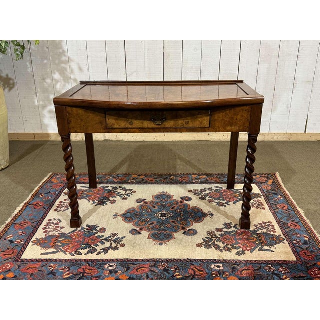 Antique English Burr Walnut Desk, 1900s For Sale - Image 14 of 14