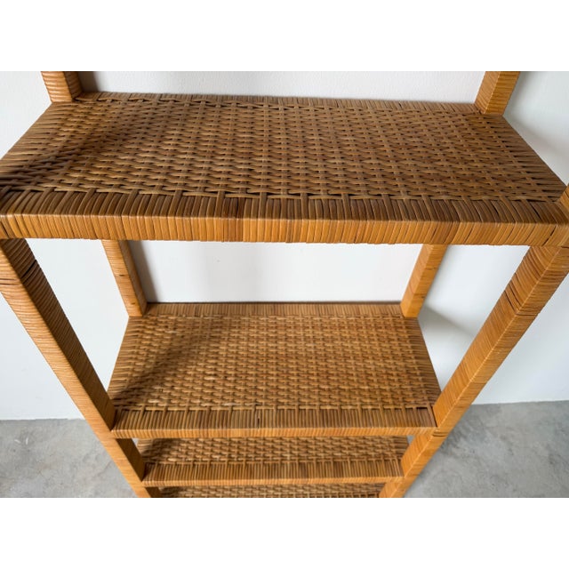 Vintage Coastal Bielecky Brothers-Style Wrapped Rattan Six-Tier Etagere For Sale - Image 11 of 13