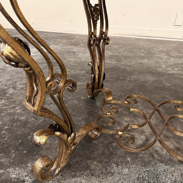 Italian Gilt Iron Régence Style Oval Marble Top Coffee Table For Sale - Image 14 of 17