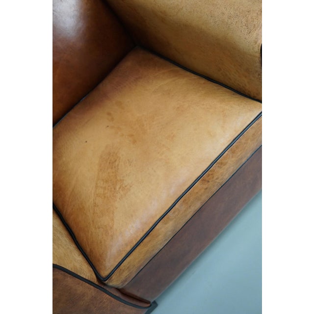 Vintage Dutch Cognac Leather Club Chairs, 1970s, Set of 2 For Sale - Image 16 of 18