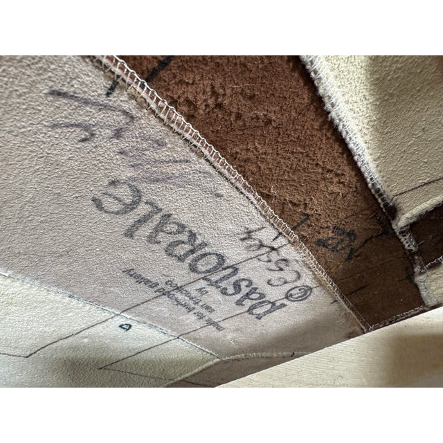 Brown Mid Century Geometric Framed Shearling Wall Hanging or Rug For Sale - Image 8 of 10