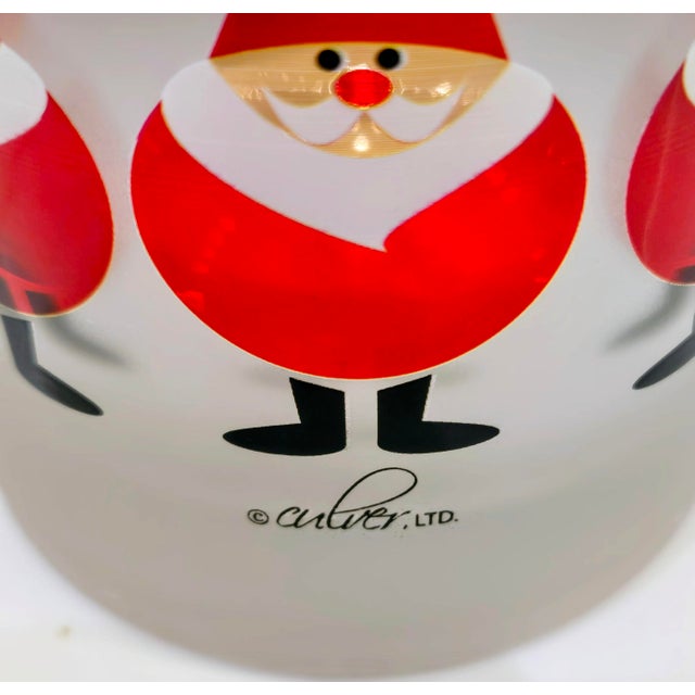 Vintage Culver LTD Christmas Santa & Reindeer Frosted Tumblers, Set of 6 For Sale In Dallas - Image 6 of 10