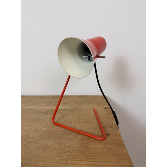 Vintage Red Table Lamp by Josef Hurka for Drupol, 1960s For Sale - Image 4 of 18
