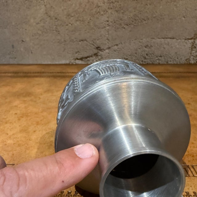 Danish Modern Norwegian Pewter Vase Manufactured by Norsk Tinn For Sale - Image 15 of 15