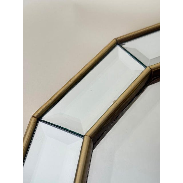 1980s Italian Giltwood and Faceted Glass Wall Mirror, 1980s For Sale - Image 5 of 12