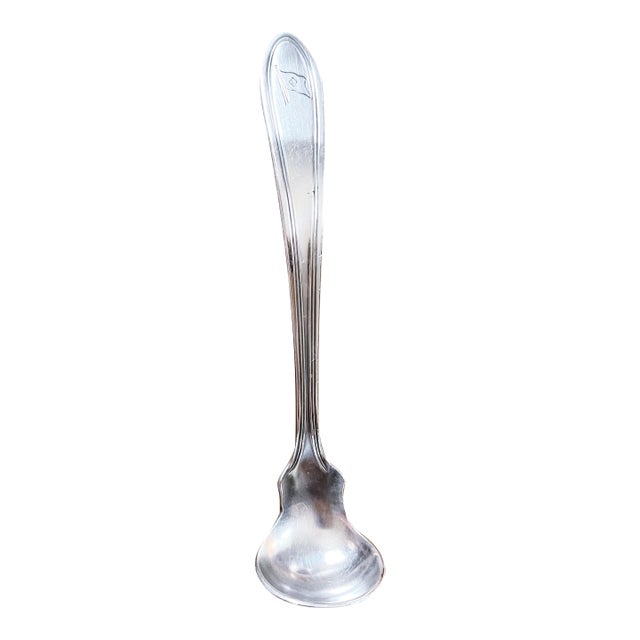 Antique Silver Plated American Export Lines Mustard Ladle For Sale