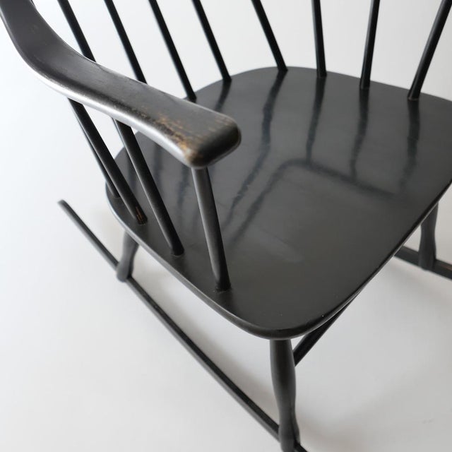 Vintage Scandinavian Rocking Chair by Lena Larsson for Nesto, 1960 For Sale - Image 9 of 15