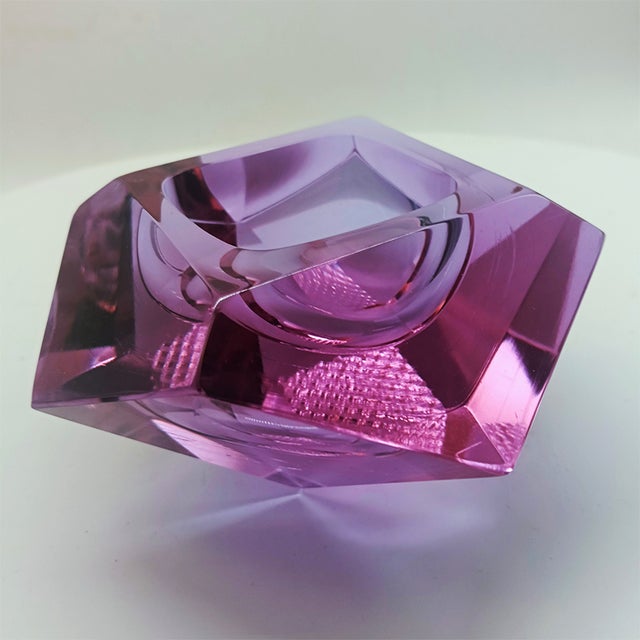Purple Ashtray or Catch-All in Murano Glass attributed to Flavio Poli for Seguso, 1960s For Sale - Image 3 of 8