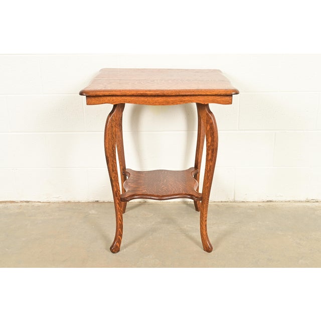 Antique Victorian Carved Oak Parlor Table or Side Table, Circa 1900 For Sale - Image 10 of 11