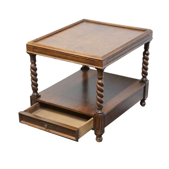 Hekman Furniture Solid Walnut & Birds Eye Maple 22" Accent End Table W. Rope Twist Legs For Sale In Kansas City - Image 6 of 12