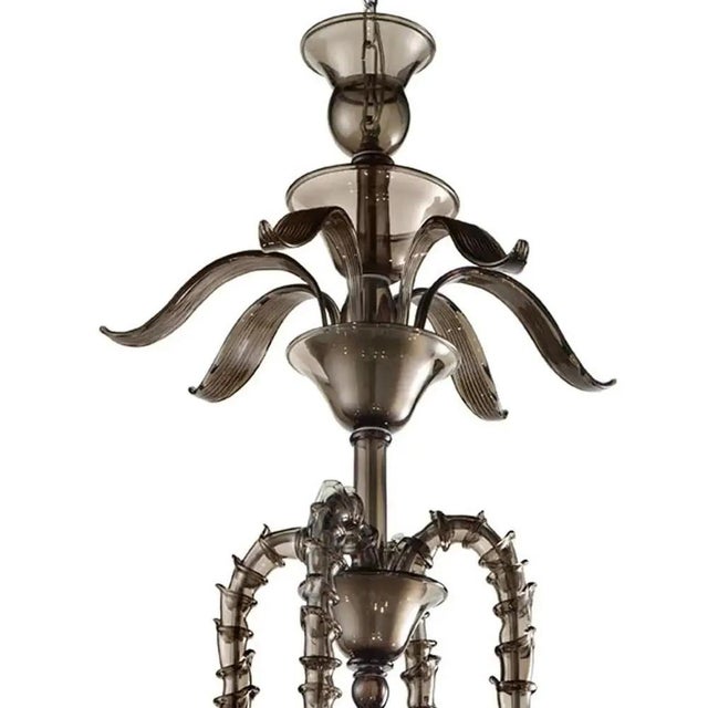 Early 21st Century Handcrafted Modern Fumé Murano Glass Chandelier by Simoeng For Sale - Image 5 of 8