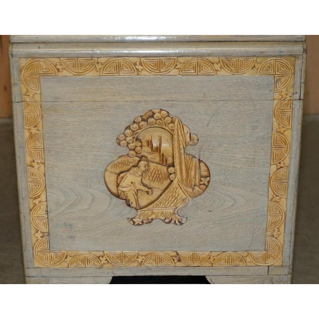 Antique Chinese Export Heavily Carved Camphor Wood Linen Toy Chest, 1920s For Sale - Image 11 of 18