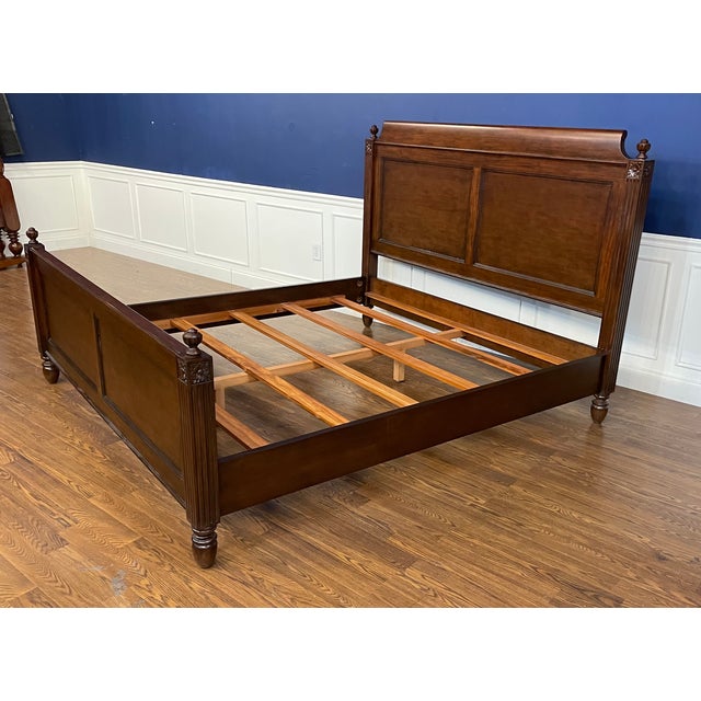 This is a Louis XVI king size bed by Leighton Hall Furniture. Its design has classic Louis XVI styling with fluted posts...