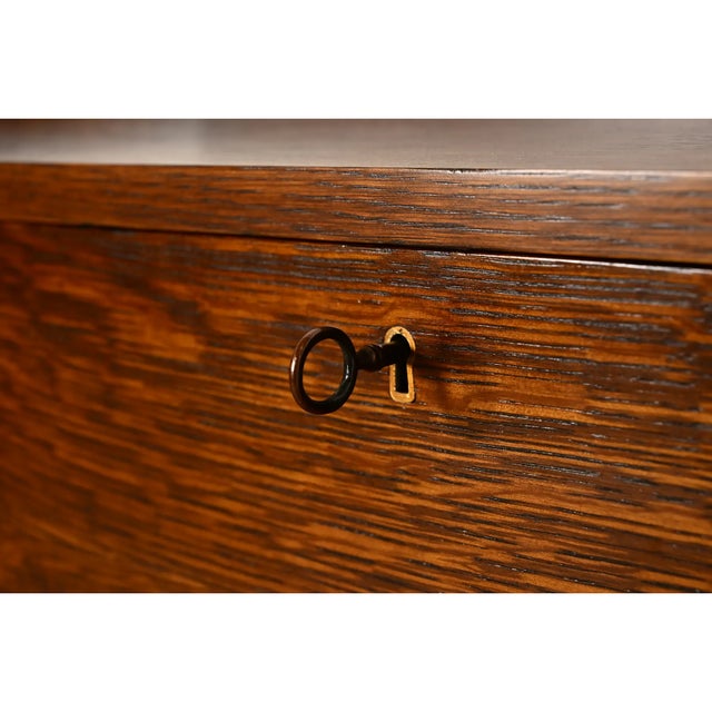 L. & J. G. Stickley Mission Oak Arts & Crafts Drop Front Secretary Desk For Sale - Image 10 of 15