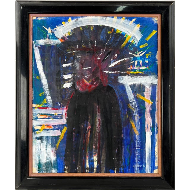 1990s "Spirit of the Buffalo" - Las Vegas Abstract Expressionist Figurative by Addison Robichaud For Sale - Image 5 of 5