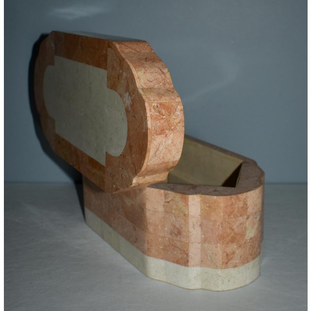 Vintage Maitland Smith ? 1980s Tessellated Velvet Lined Jewelry Case For Sale - Image 10 of 13