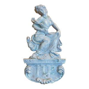 Virgo Lady Antique Metal Plaque