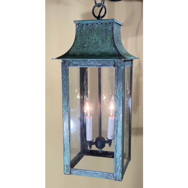 4-Sides Hanging Copper Lantern For Sale In Miami - Image 6 of 11