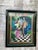 Vintage Colorful 1980s ArtDeco Revival Fashion Illustration Print Framed and Signed by the Artist, Lean Cohen. Features a...