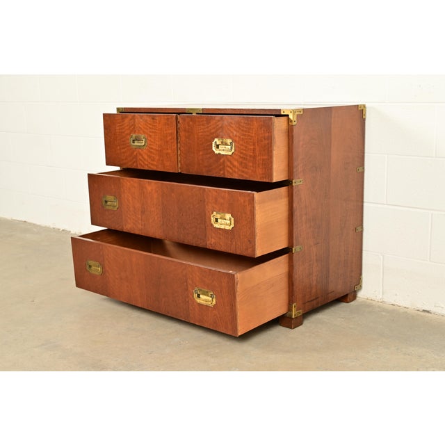 Michael Taylor for Baker Furniture Hollywood Regency Campaign Walnut Dresser Chest, 1960s For Sale In South Bend - Image 6 of 13