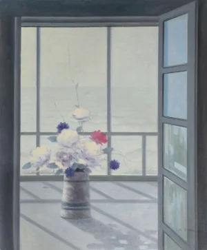 Floral 18, Les Bullene Oil on Canvas, Signed L.r.