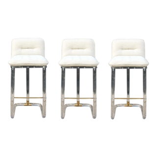 Lion in Frost Bar Stools Set of 3 For Sale