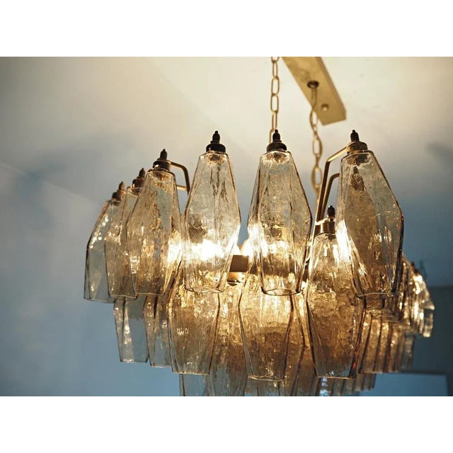 Murano Poliedri Chandelier by Carlo Scarpa with 84 Smoked Glasses, 1990s For Sale - Image 10 of 12