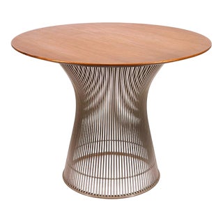 Platner for Knoll Mid Century Modern Walnut Top Circular Side End Table For Sale