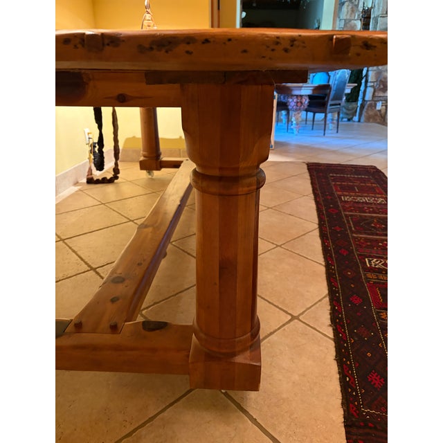 Ralph Lauren Home Danby Pine Country Farmhouse Trestle Dining Table For Sale In Austin - Image 6 of 12