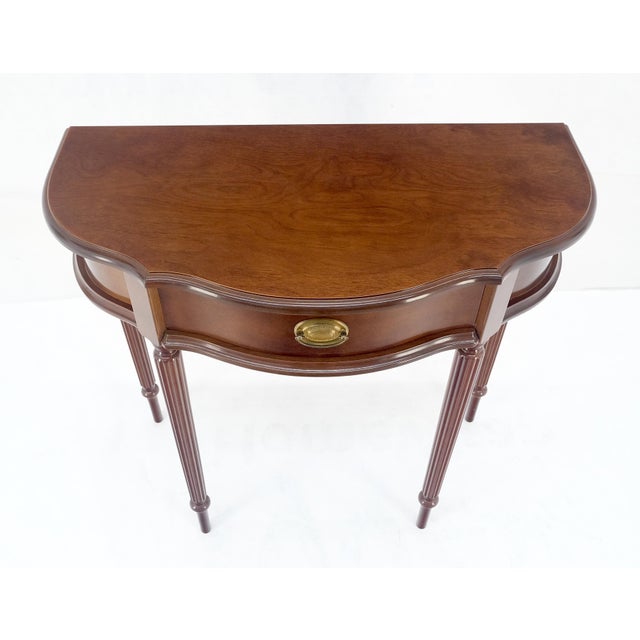 Demi Lune One Drawer Mahogany Console Entry Hall Table MINT