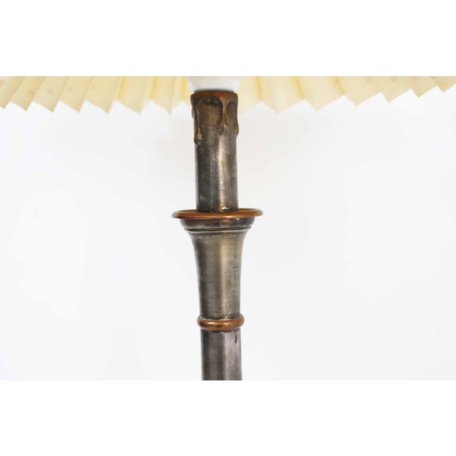 French Country Table Lamps with Pleated Shades, France, 1980s, Set of 2 For Sale - Image 9 of 11