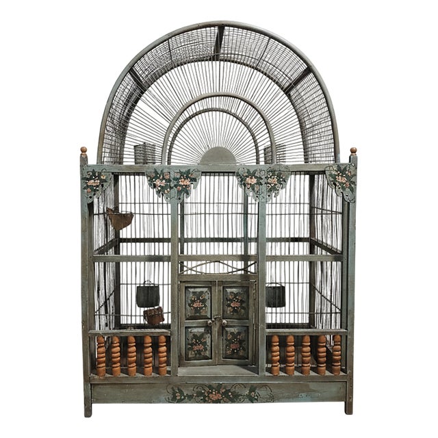 Large Green Birdcage, 1890s For Sale