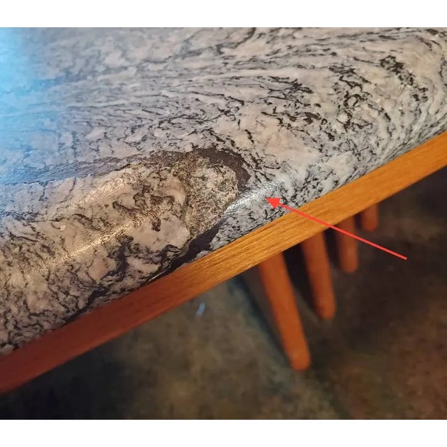 Wood Vintage 1960s Swedish Mid-Century Modern Marble and Teak Coffee Table by Bendixen – Oval Swirl Marble Top With Sculptural Fluted Pedestals For Sale - Image 7 of 10