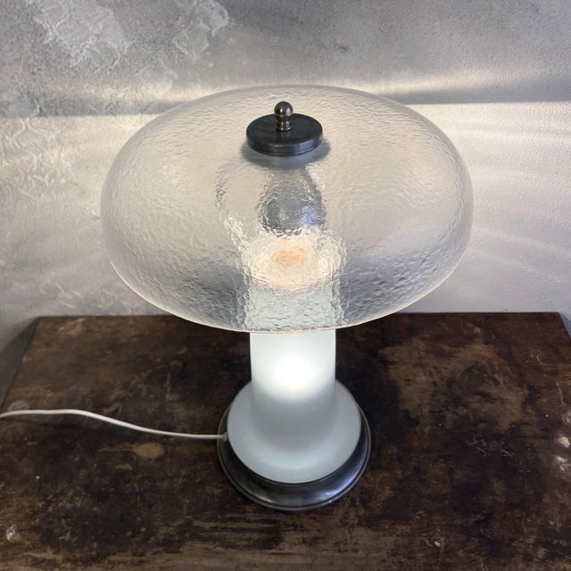 Space Age Bell Lamp in Murano Glass and Opaline attributed to Mazzega, 1980s For Sale - Image 3 of 9