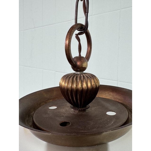 Vintage Glass and Brass Lantern, 1960s For Sale - Image 12 of 15