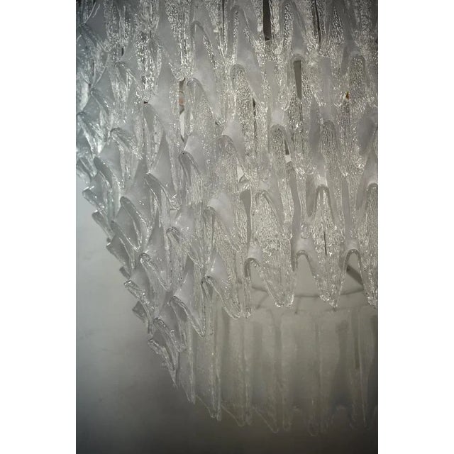 Mid-Century Murano Round Transparent White Color Chandelier and Pendant For Sale - Image 9 of 13