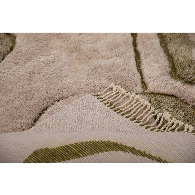 Contemporary Premium Hand-Knotted Moroccan Wool Rug | 10'8" X 6'7" | One of a Kind For Sale - Image 3 of 8