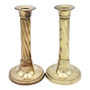 Vintage Art Deco Brass Candlesticks