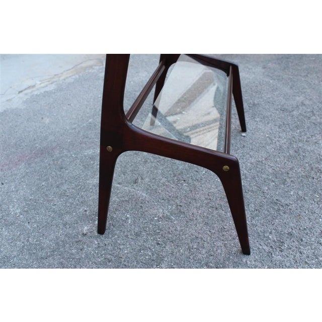 Minimalist Wood and Glass Coffee Table attributed to Cesare Lacca, 1950 For Sale - Image 10 of 13